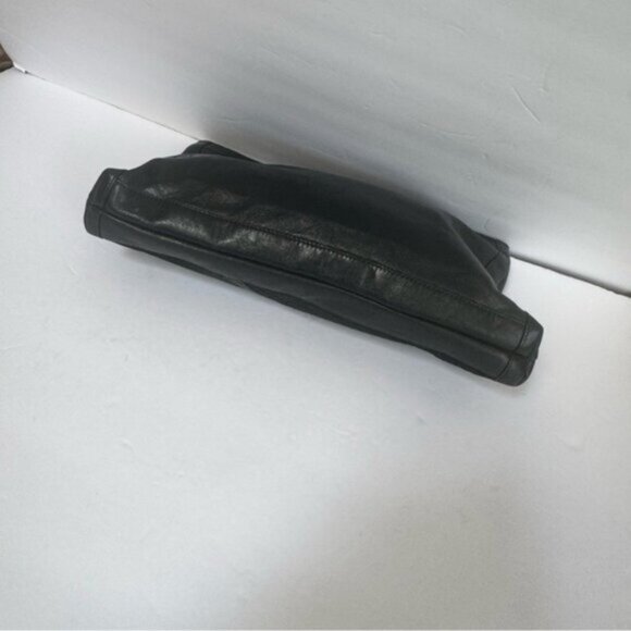 Vintage 80s Intrecciato Leather Suede Woven Large Clutch Bag Zip black Italy Tie - Picture 11 of 16